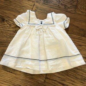 Carriage Boutique White Linen Dress.- 6M